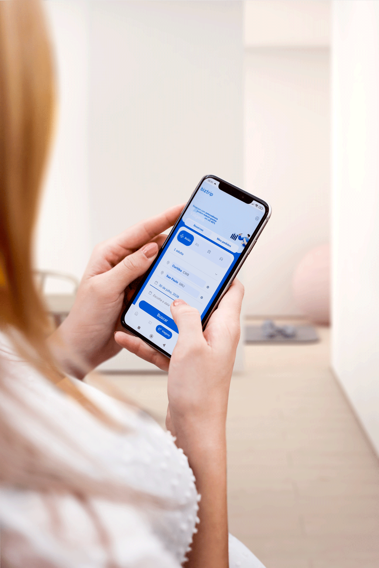 Aplicativo Biztrip em uso